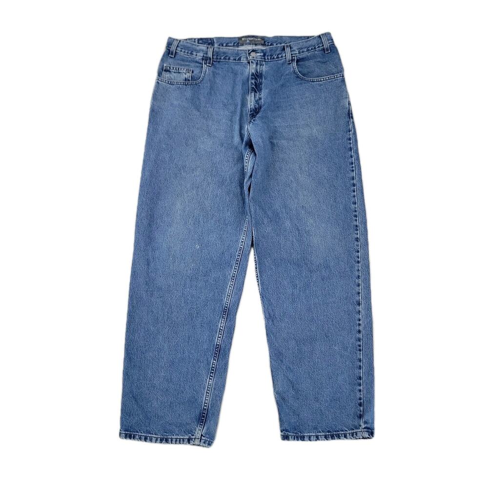 Vintage Levis Silvertab Mens 38x32 Blue Mid Wash Baggy 90s Skater